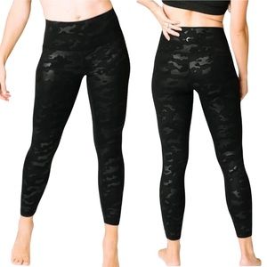 Zyia Active Black Battleship Camo Luxe High Rise Leggings